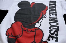 画像4: 80s USA製 Disneyディズニー MINNIE MOUSE ミニー マウス 両面プリント スウェット 白 M★A (4)