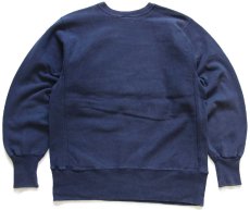 画像2: 90s メキシコ製 Championチャンピオン MICHIGAN アメフト 刺繍&アップリケ リバースウィーブ スウェット 紺 フェード L (2)