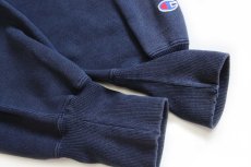 画像5: 90s メキシコ製 Championチャンピオン MICHIGAN アメフト 刺繍&アップリケ リバースウィーブ スウェット 紺 フェード L (5)