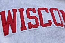 画像5: 90s メキシコ製 Championチャンピオン WISCONSIN アップリケ リバースウィーブ スウェット 杢グレー L (5)