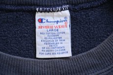 画像4: 90s メキシコ製 Championチャンピオン MICHIGAN アメフト 刺繍&アップリケ リバースウィーブ スウェット 紺 フェード L (4)