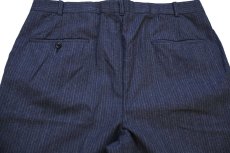 画像5: 80s UNKNOWN ピンストライプ スラックス ウールパンツ W37 (5)