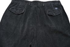 画像5: 00s DOCKERSドッカーズ ツータック スラックス コットン コーデュロイパンツ 薄黒 W38 L32★Levi'sリーバイス (5)