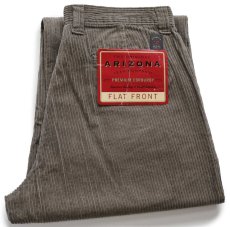 画像1: デッドストック★00s ARIZONA JEAN コットン 太畝 コーデュロイパンツ グレーベージュ W34 L30 (1)