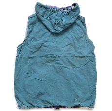 画像7: 80s Joujou America's Favorite マドラスチェック パッチワーク×無地 リバーシブル プルオーバー コットンベスト パーカー (7)