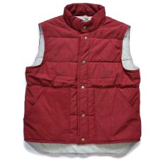 画像1: 80s L.L.Bean NORTHWOODS OUTERWEAR コットン×ナイロン 中綿ダウンベスト バーガンディ S (1)