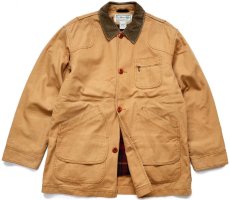 画像1: L.L.Bean タータンチェック PRIMALOFTプリマロフト ライナー付き ダック地 フィールドコート 茶 M-R★ジャケット ハンティング (1)