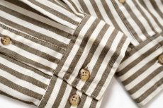 画像6: 90s EddieBauerエディーバウアー Rufton Twill ストライプ ボタンダウン コットンシャツ L (6)