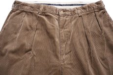 画像4: 90s ポロ ラルフローレン ANDREW PANT ツータック 太畝 コーデュロイパンツ ブラウン W38 L30 (4)