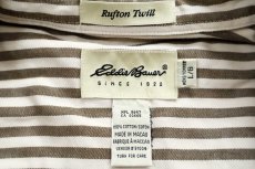 画像4: 90s EddieBauerエディーバウアー Rufton Twill ストライプ ボタンダウン コットンシャツ L (4)