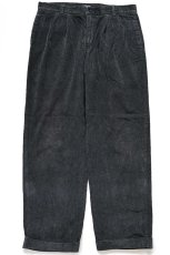 画像2: 00s DOCKERSドッカーズ ツータック スラックス コットン コーデュロイパンツ 薄黒 W38 L32★Levi'sリーバイス (2)