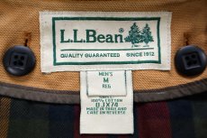 画像4: L.L.Bean タータンチェック PRIMALOFTプリマロフト ライナー付き ダック地 フィールドコート 茶 M-R★ジャケット ハンティング (4)