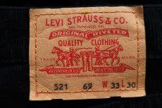 画像6: 00s ルーマニア製 Levi'sリーバイス 521 コットン コーデュロイパンツ 黒 W33 L30★ユーロ (6)
