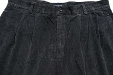 画像4: 00s DOCKERSドッカーズ ツータック スラックス コットン コーデュロイパンツ 薄黒 W38 L32★Levi'sリーバイス (4)