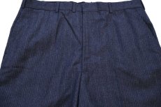 画像4: 80s UNKNOWN ピンストライプ スラックス ウールパンツ W37 (4)