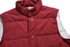 画像3: 80s L.L.Bean NORTHWOODS OUTERWEAR コットン×ナイロン 中綿ダウンベスト バーガンディ S (3)