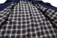 画像5: 00s ポロ ラルフローレン ワンポイント チンスト付き タータンチェックライナー コットンジャケット 紺 L (5)