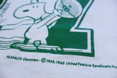画像5: 70s USA製 ARTEX スヌーピー ウッドストック アメフト 17 ナンバリング コットン フットボールTシャツ 生成り M (5)