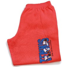 画像1: 80s イタリア製 SNOOPY スヌーピー TENNIS スウェットパンツ ピンク L (1)