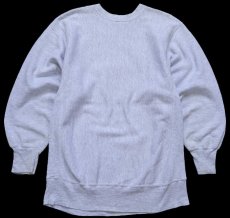 画像2: 90s Championチャンピオン スクリプト ビッグロゴ刺繍 リバースウィーブ スウェット 杢グレー★306 (2)