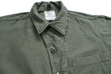 画像4: 80s 米軍 U.S.ARMY コットンサテン カバーオール オールインワン オリーブグリーン M★つなぎ (4)