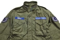 画像3: 70s 米軍 U.S.AIR FORCE パッチ付き M-65 フィールドジャケット オリーブグリーン M-R (3)
