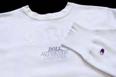 画像3: 90s USA製 Championチャンピオン DOLL AUTHENTIC CLOTHES 刺繍 リバースウィーブ スウェット 白 L (3)