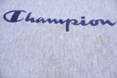画像5: 90s Championチャンピオン スクリプト ビッグロゴ刺繍 リバースウィーブ スウェット 杢グレー★306 (5)