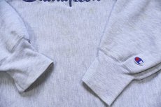 画像6: 90s Championチャンピオン スクリプト ビッグロゴ刺繍 リバースウィーブ スウェット 杢グレー★306 (6)