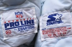 画像4: 90s USA製 PRO LINE STARTERスターター NFL BRONCOS パッチ付き キルティングライナー ナイロンスタジャン 青 XL (4)