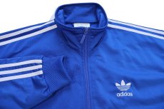 画像3: 90s adidasアディダス トレフォイル ロゴ刺繍 トラックジャケット 青×白 M★ジャージ (3)