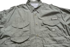 画像3: 00s Columbiaコロンビア PFG コットン フィッシングシャツ グレー XXL★特大 (3)