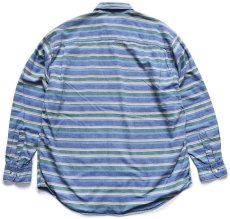 画像2: 90s DOCKERSドッカーズ INDIGO ランダムボーダー ボタンダウン コットンシャツ M★Levi'sリーバイス (2)