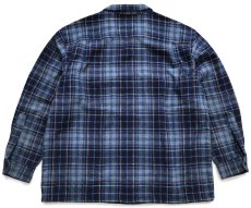 画像2: 00s メキシコ製 PENDLETONペンドルトン タータンチェック オープンカラー ウールシャツ XL★ボードシャツ (2)