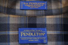 画像4: メキシコ製 SIR PENDLETON サーペンドルトン オンブレチェック ボタンダウン ウーステッド ウールシャツ L★74 (4)