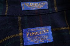 画像4: 00s メキシコ製 SIR PENDLETON サーペンドルトン タータンチェック ボタンダウン ウーステッド ウールシャツ L★02 (4)