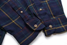 画像6: 00s メキシコ製 SIR PENDLETON サーペンドルトン タータンチェック ボタンダウン ウーステッド ウールシャツ L★02 (6)