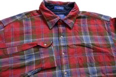 画像3: 00s メキシコ製 PENDLETONペンドルトン LODGE SHIRT AUTHENTIC MACLEAN MUTED TARTAN タータンチェック リペア ウールシャツ XXL-L★特大 (3)