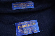 画像4: 00s メキシコ製 PENDLETONペンドルトン 無地 エルボーパッチ付き ウールシャツ 紺 XXL★特大 (4)
