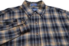 画像3: メキシコ製 SIR PENDLETON サーペンドルトン オンブレチェック ボタンダウン ウーステッド ウールシャツ L★74 (3)