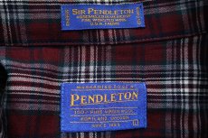 画像4: 00s メキシコ製 SIR PENDLETON サーペンドルトン タータンチェック ボタンダウン ウーステッド ウールシャツ L★01 (4)