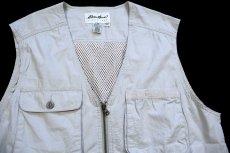 画像3: 90s EddieBauerエディーバウアー コットンポプリン フィッシングベスト ベージュ (3)