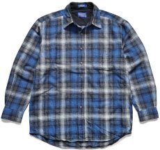 画像1: メキシコ製 PENDLETONペンドルトン LODGE SHIRT オンブレチェック ウールシャツ L★19 (1)