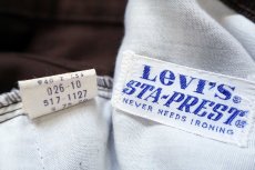 画像6: 70s USA製 Levi'sリーバイス 517 STA-PRESTスタプレ ピケパンツ 焦げ茶 W40★ブーツカット (6)