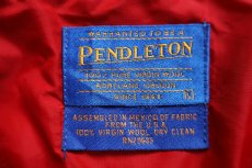 画像4: 00s メキシコ製 PENDLETONペンドルトン 無地 オープンカラー ウールシャツ 赤 L★ボードシャツ (4)
