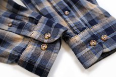 画像5: メキシコ製 SIR PENDLETON サーペンドルトン オンブレチェック ボタンダウン ウーステッド ウールシャツ L★74 (5)