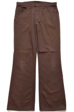 画像2: 80s USA製 Levi'sリーバイス 517 STA-PRESTスタプレ ピケパンツ 焦げ茶 W36 L33★ブーツカット (2)