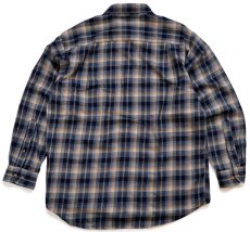 画像2: メキシコ製 SIR PENDLETON サーペンドルトン オンブレチェック ボタンダウン ウーステッド ウールシャツ L★74 (2)