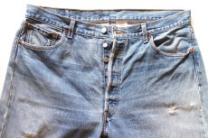 画像4: 00s メキシコ製 Levi'sリーバイス 501 ダメージ デニムパンツ ヒゲ W38★SDP4701 (4)