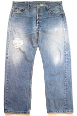 画像2: 00s メキシコ製 Levi'sリーバイス 501 ダメージ デニムパンツ ヒゲ W38★SDP4701 (2)